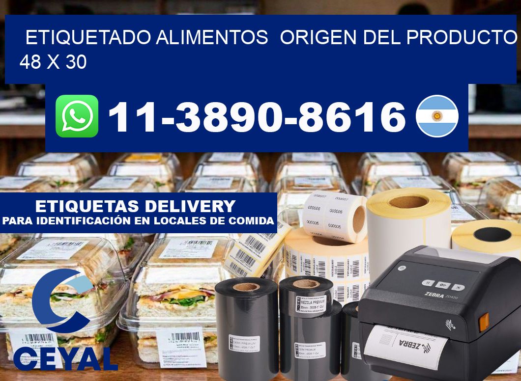 etiquetado alimentos  Origen del producto 48 x 30
