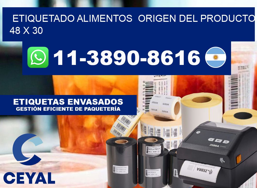 etiquetado alimentos  Origen del producto 48 x 30