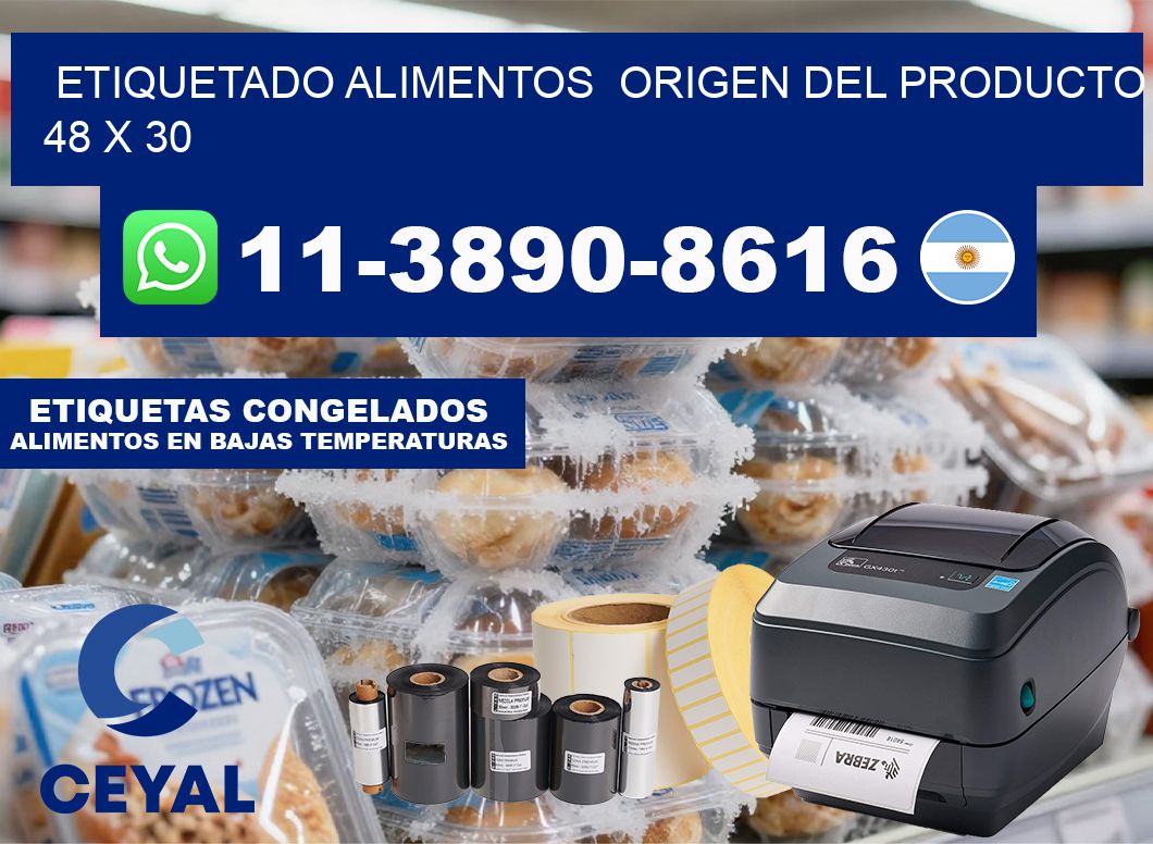 etiquetado alimentos  Origen del producto 48 x 30