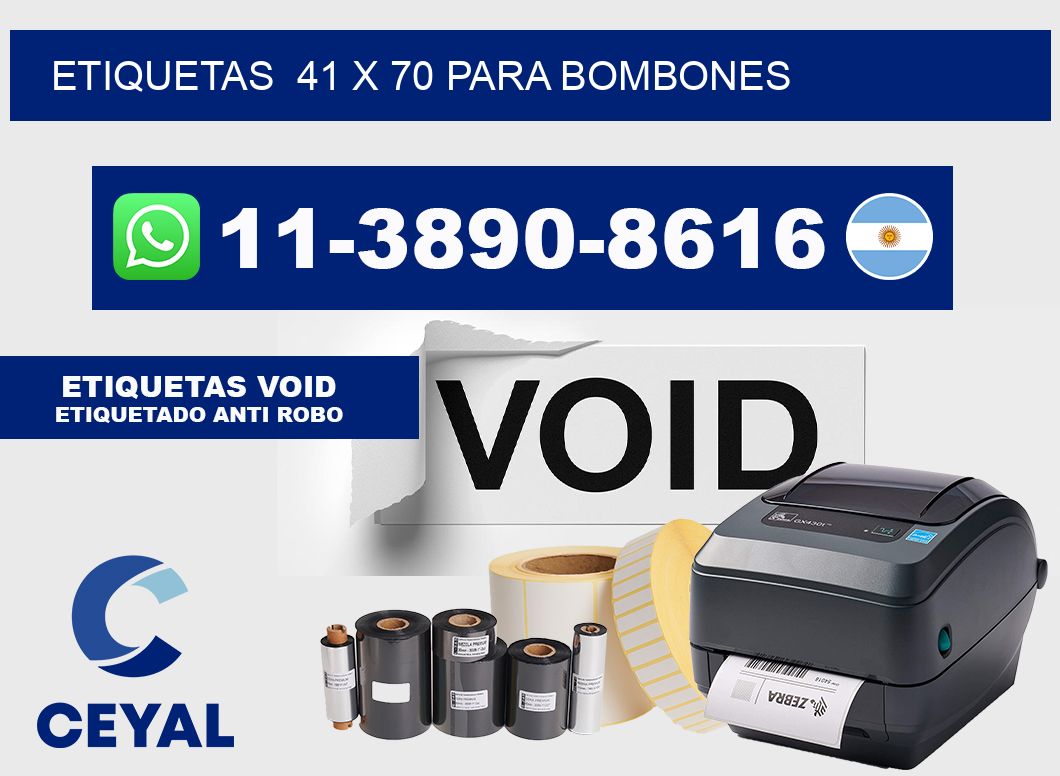 etiquetas  41 x 70 para Bombones