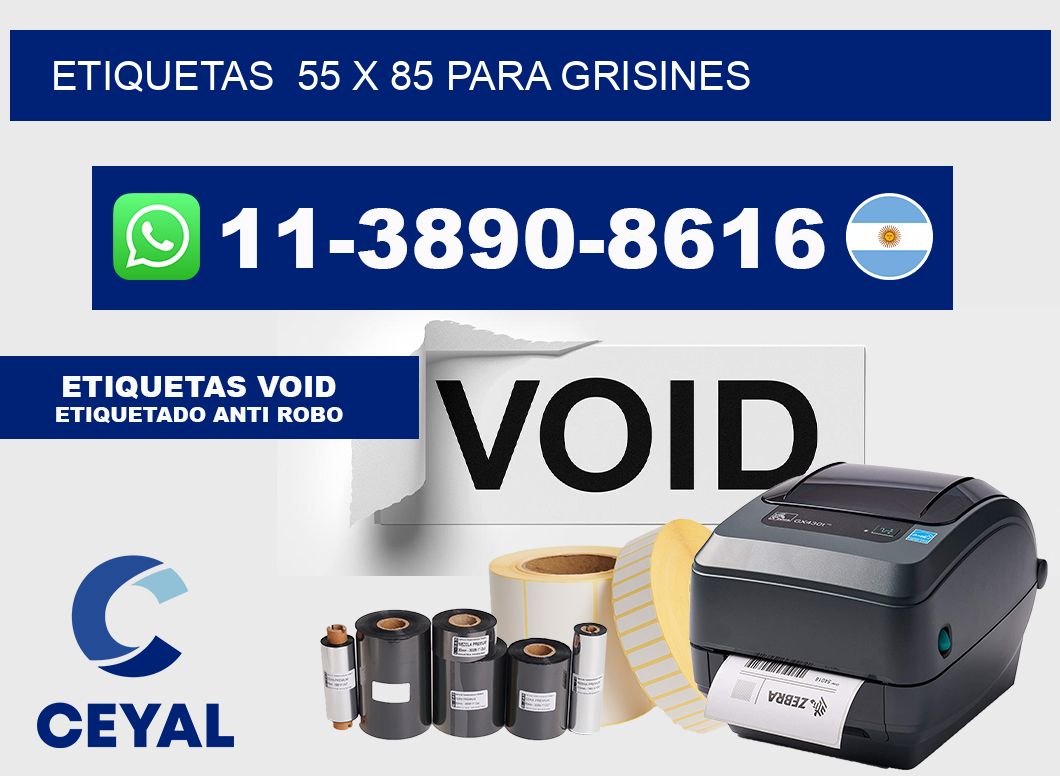 etiquetas  55 x 85 para Grisines