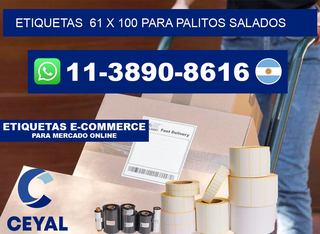 etiquetas  61 x 100 para Palitos salados