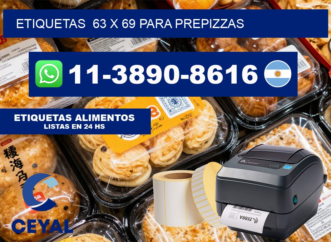 etiquetas  63 x 69 para Prepizzas