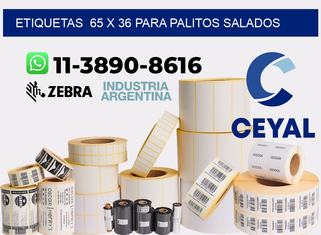 etiquetas 65 x 36 para Palitos salados