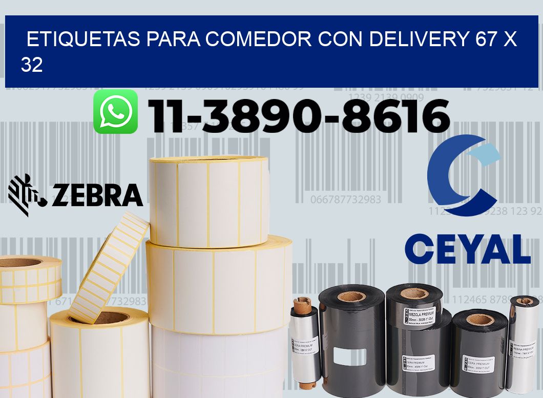 etiquetas para Comedor con delivery 67 x 32