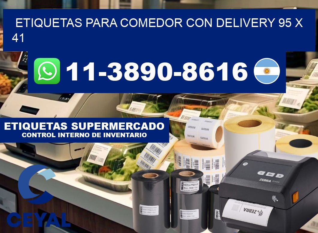 etiquetas para Comedor con delivery 95 x 41