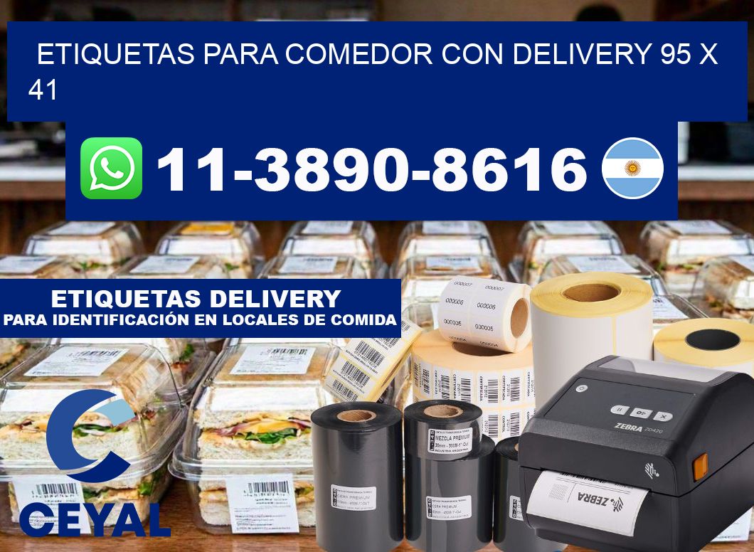 etiquetas para Comedor con delivery 95 x 41