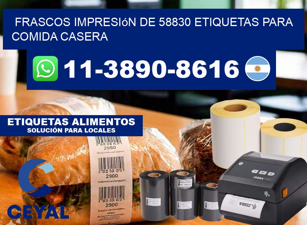 frascos impresión de 58830 etiquetas para comida casera