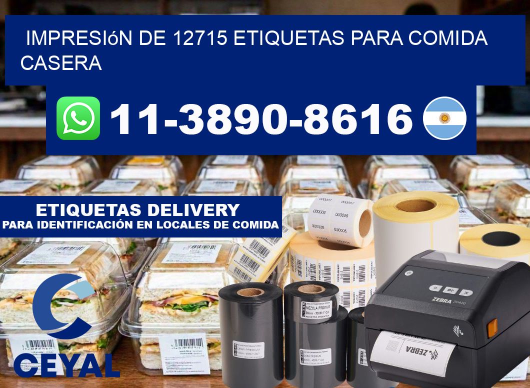 impresión de 12715 etiquetas para comida casera