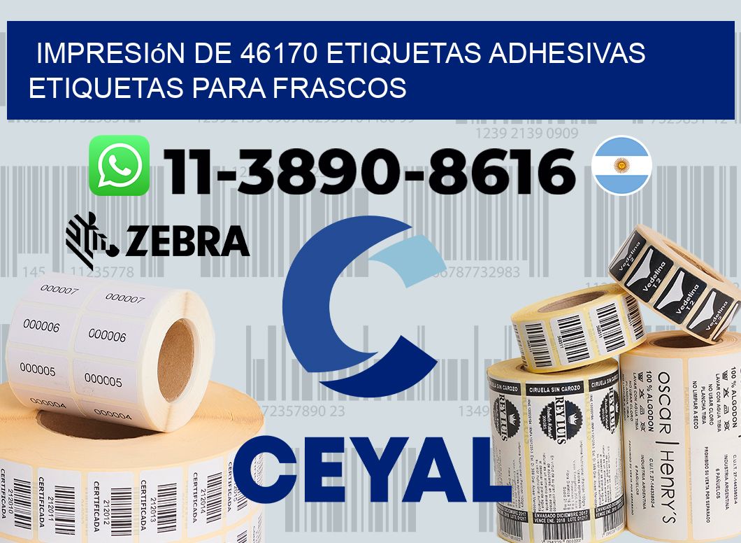 impresión de 46170 etiquetas adhesivas etiquetas para frascos