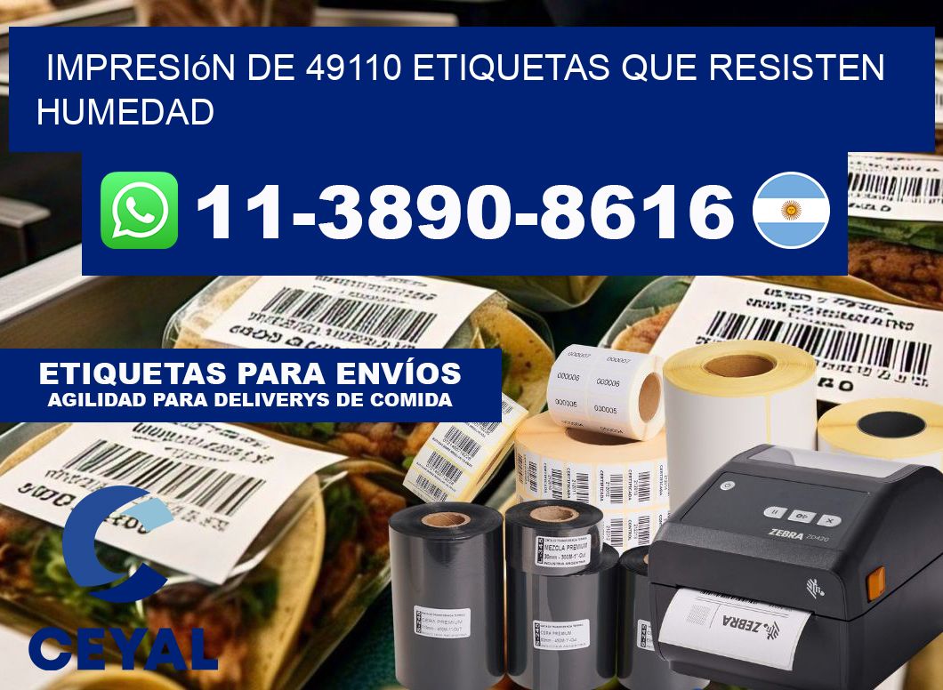 impresión de 49110 etiquetas que resisten humedad