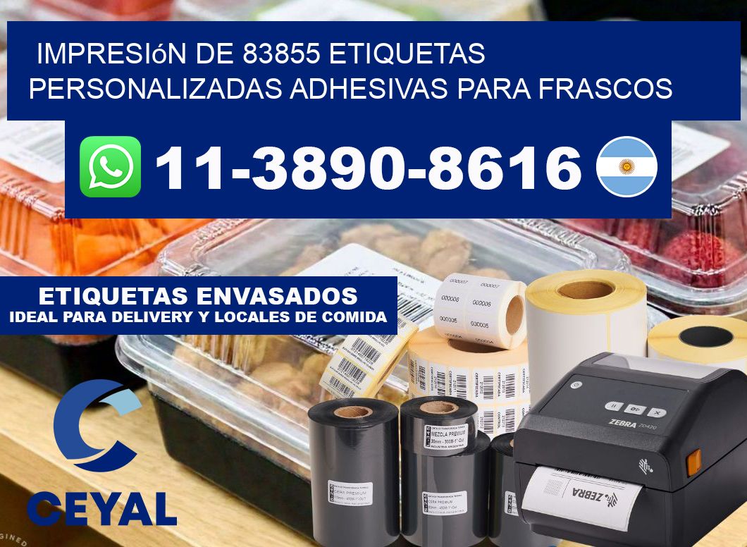 impresión de 83855 etiquetas personalizadas adhesivas para frascos
