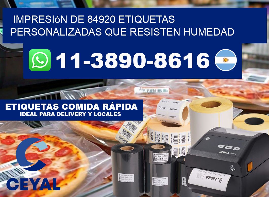 impresión de 84920 etiquetas personalizadas que resisten humedad