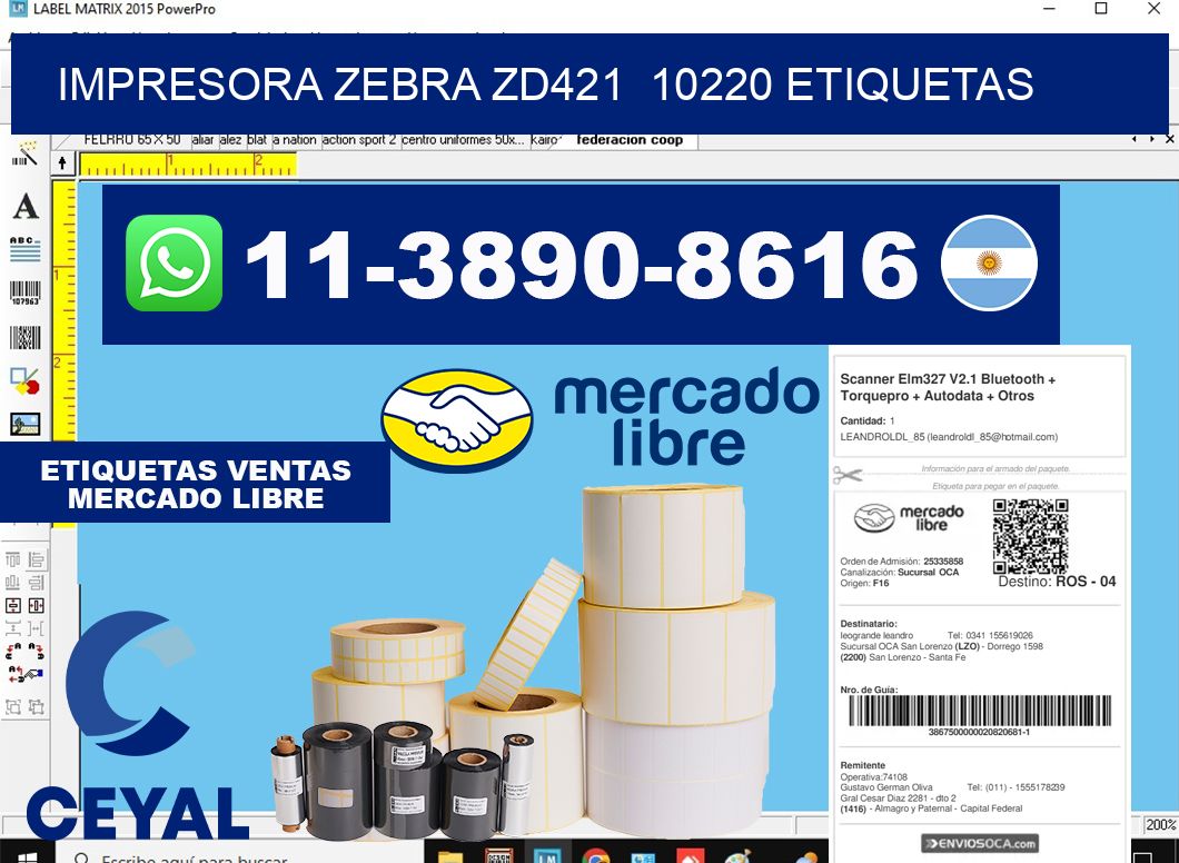 impresora zebra zd421 10220 etiquetas