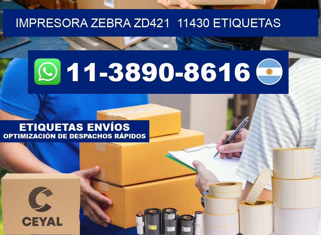 impresora zebra zd421 11430 etiquetas