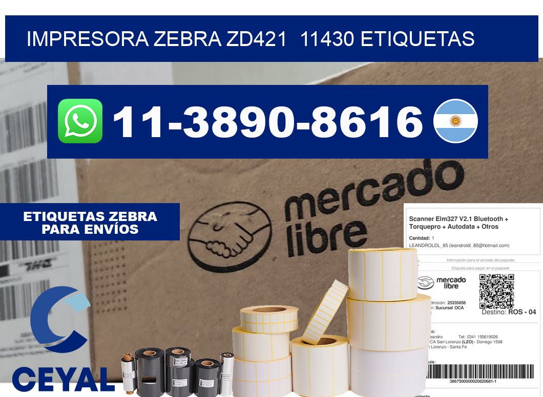 impresora zebra zd421 11430 etiquetas