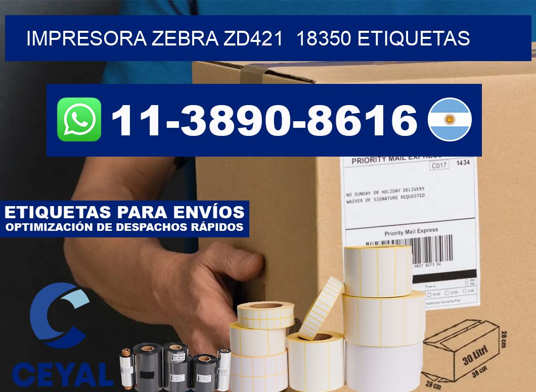 impresora zebra zd421  18350 etiquetas