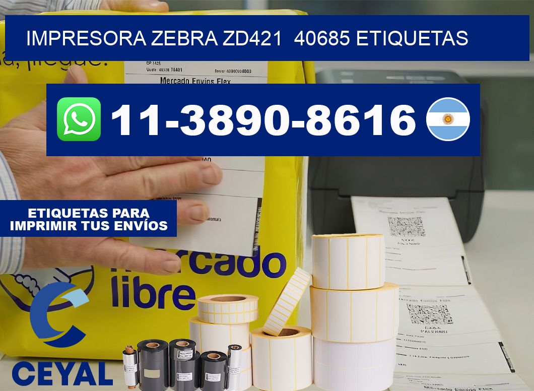impresora zebra zd421 40685 etiquetas