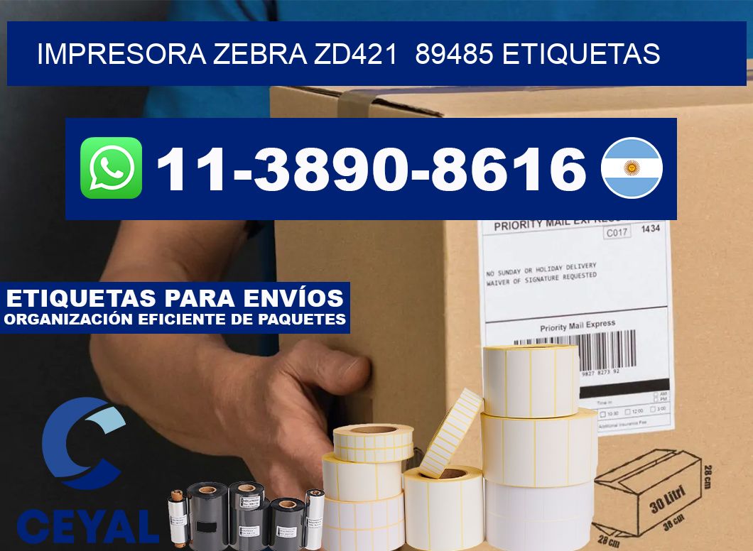impresora zebra zd421 89485 etiquetas