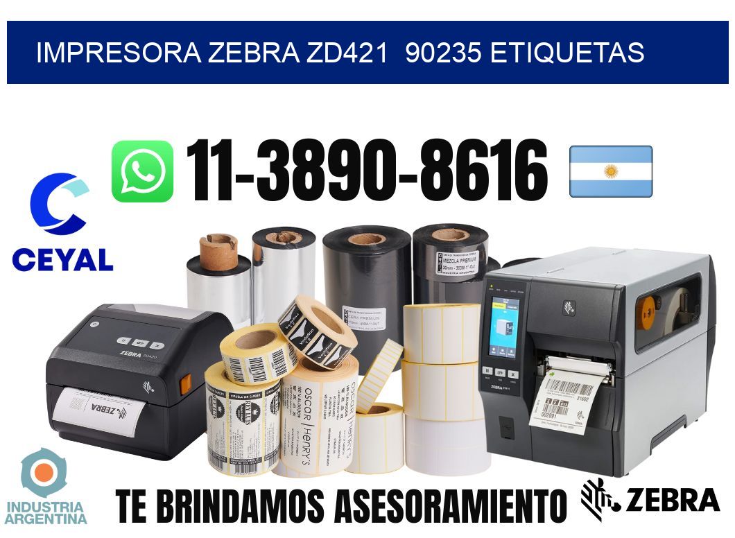 impresora zebra zd421  90235 etiquetas