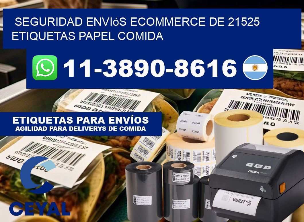 seguridad enviós ecommerce de 21525 etiquetas papel comida