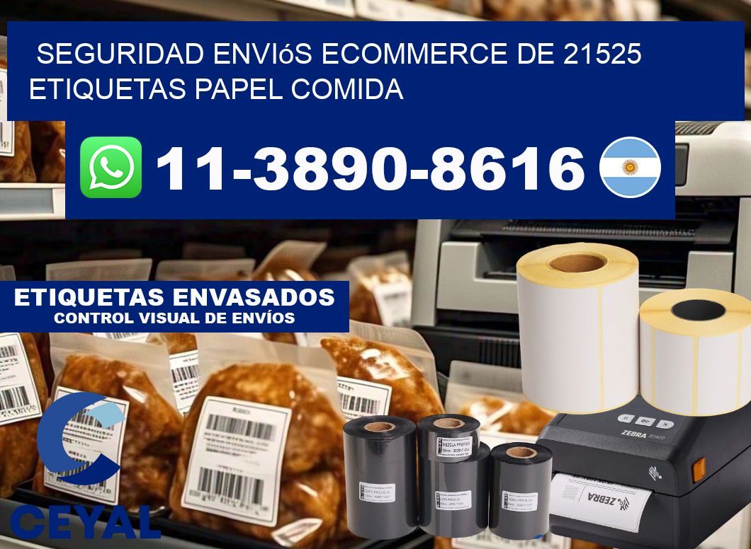 seguridad enviós ecommerce de 21525 etiquetas papel comida