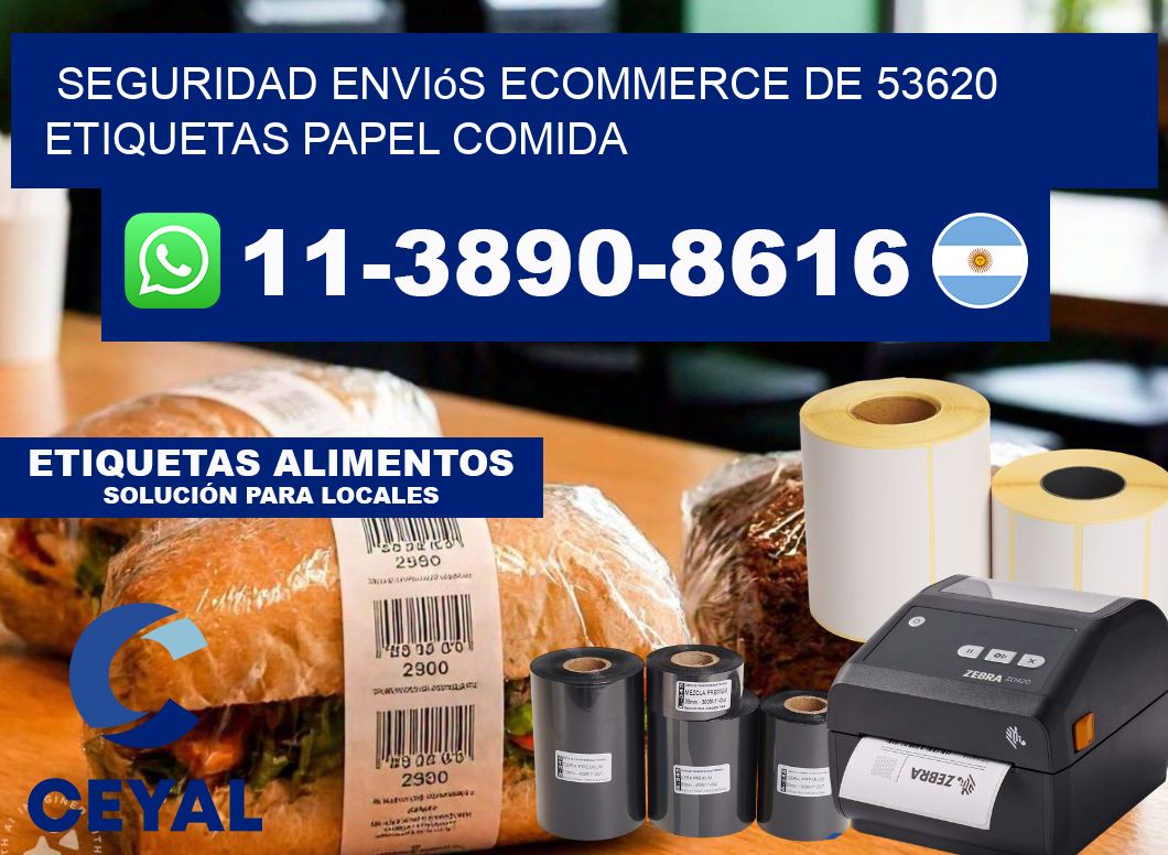 seguridad enviós ecommerce de 53620 etiquetas papel comida