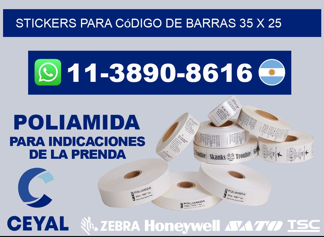 stickers para código de barras 35 x 25