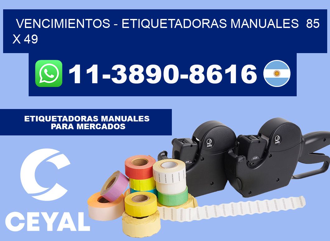 vencimientos - Etiquetadoras Manuales 85 x 49