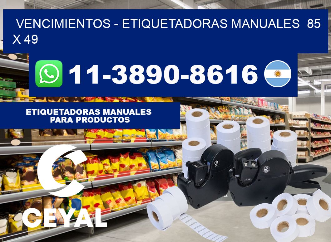 vencimientos - Etiquetadoras Manuales 85 x 49