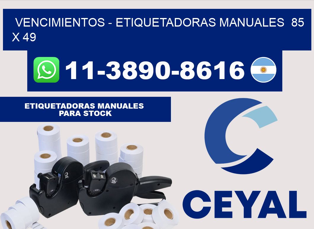 vencimientos - Etiquetadoras Manuales 85 x 49