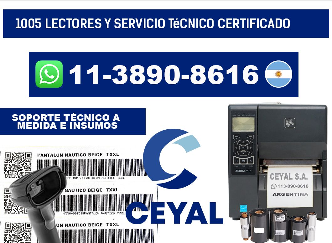 1005 Lectores y Servicio Técnico Certificado
