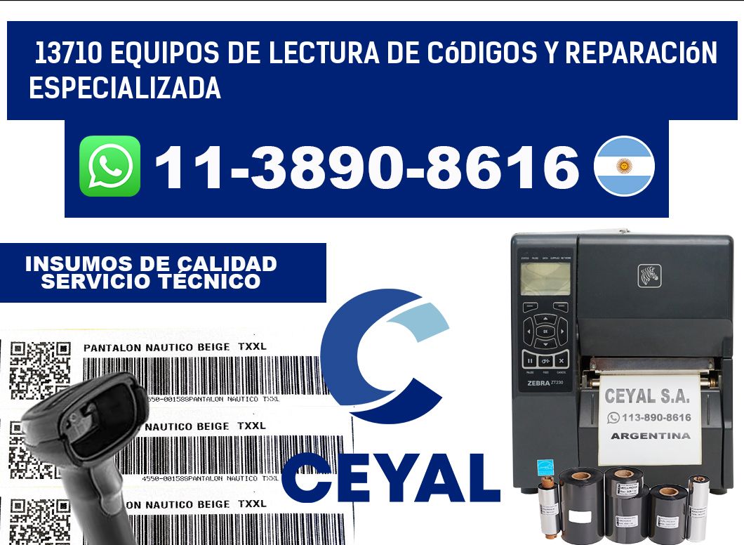 13710 Equipos de Lectura de códigos y Reparación Especializada