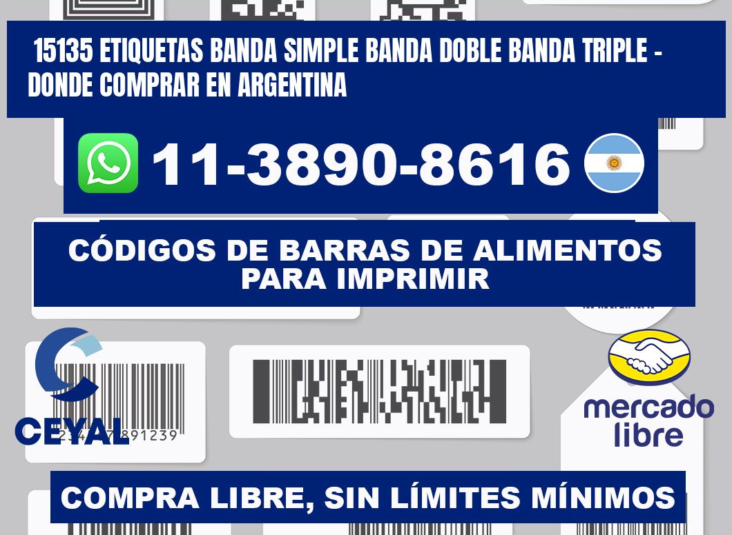 15135 etiquetas banda simple banda doble banda triple - Donde Comprar en Argentina