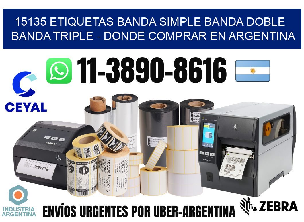 15135 etiquetas banda simple banda doble banda triple - Donde Comprar en Argentina