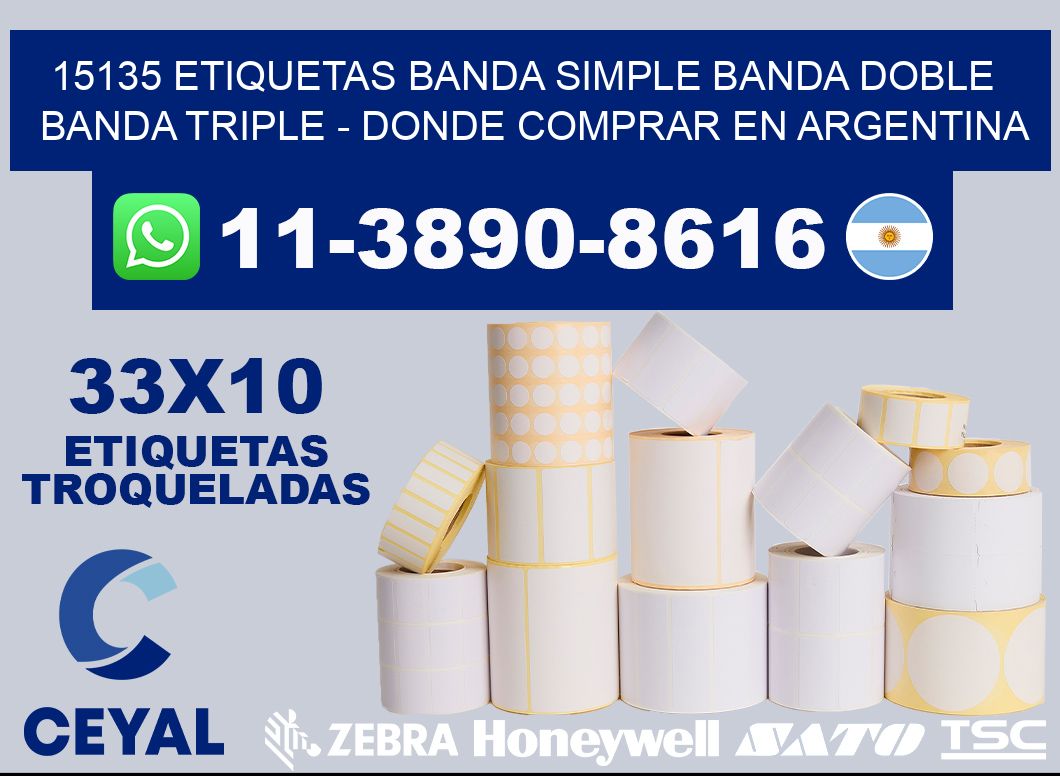 15135 etiquetas banda simple banda doble banda triple - Donde Comprar en Argentina