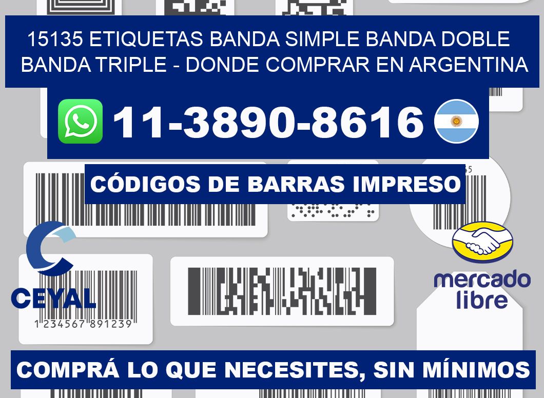 15135 etiquetas banda simple banda doble banda triple - Donde Comprar en Argentina