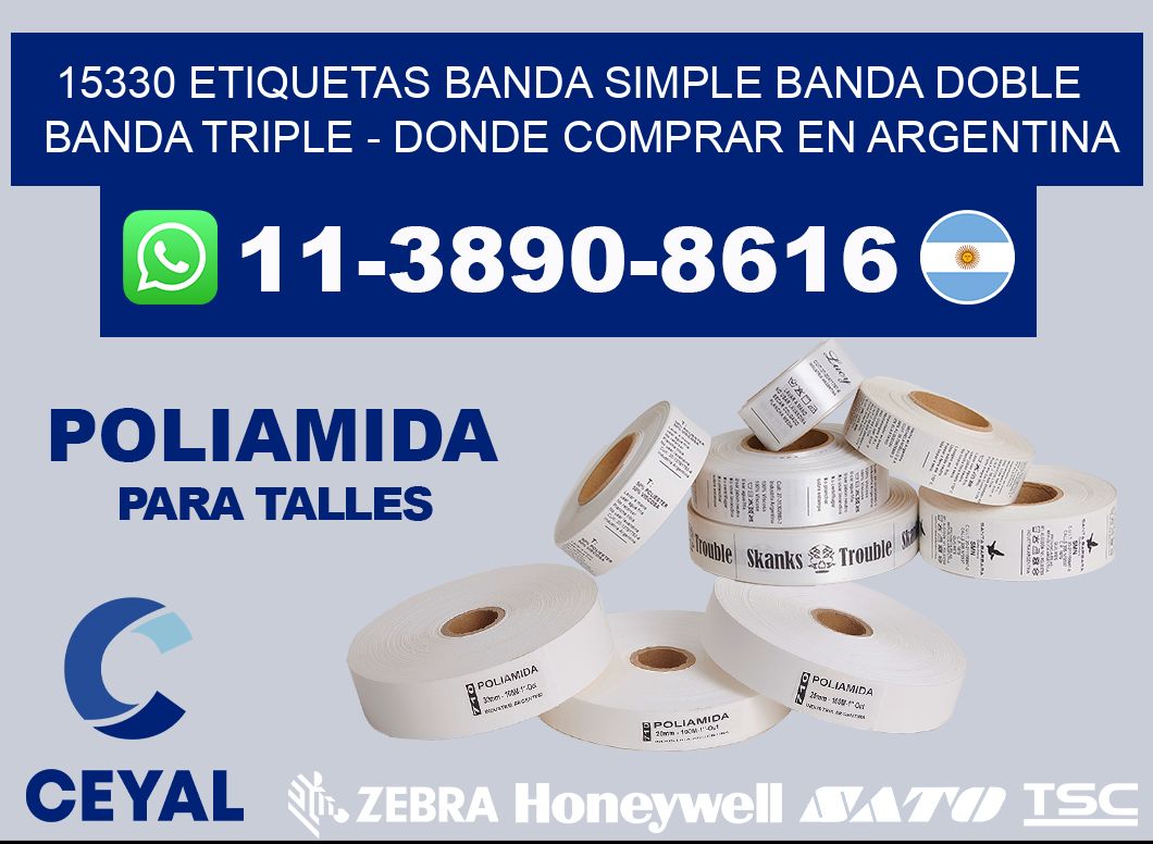 15330 etiquetas banda simple banda doble banda triple - Donde Comprar en Argentina