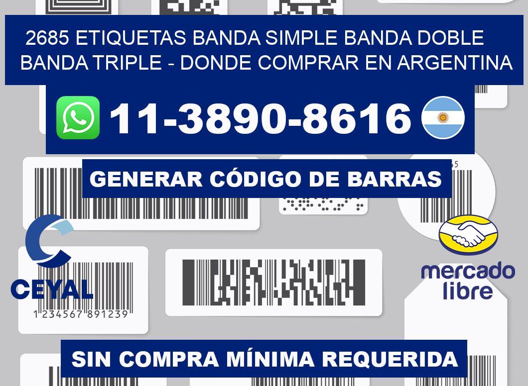 2685 etiquetas banda simple banda doble banda triple - Donde Comprar en Argentina