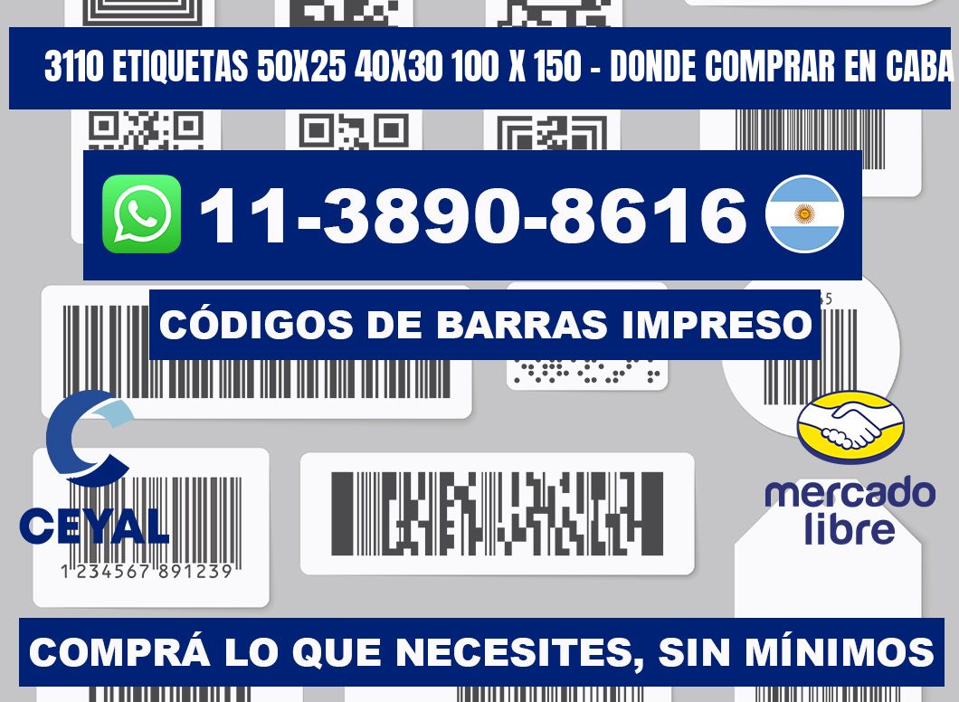 3110 etiquetas 50x25 40x30 100 x 150 - Donde Comprar en Caba