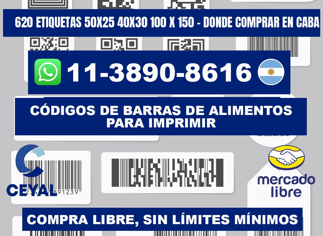 620 etiquetas 50x25 40x30 100 x 150 - Donde Comprar en Caba
