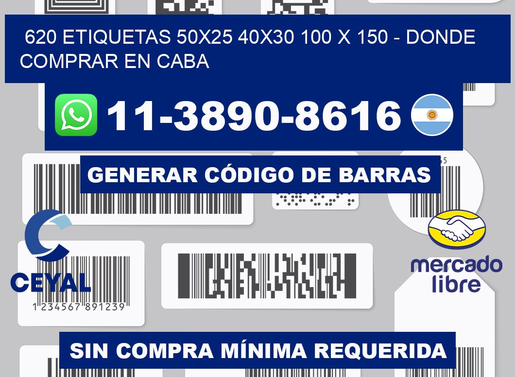 620 etiquetas 50x25 40x30 100 x 150 - Donde Comprar en Caba