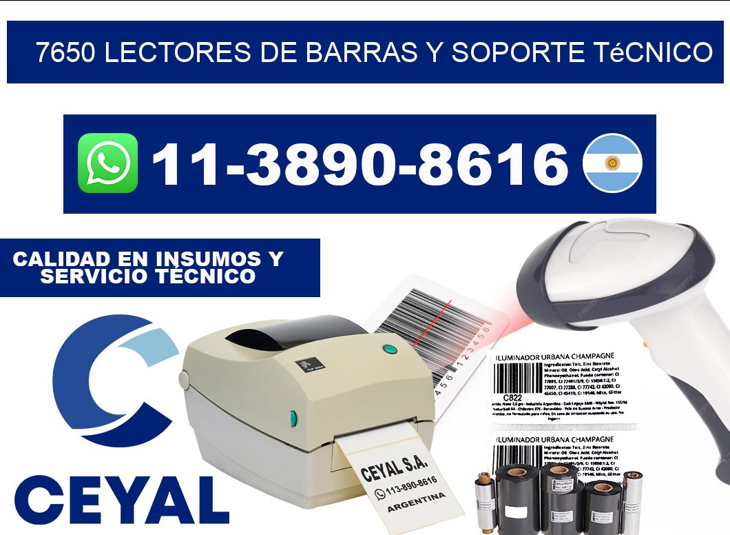 7650 Lectores de barras y Soporte Técnico