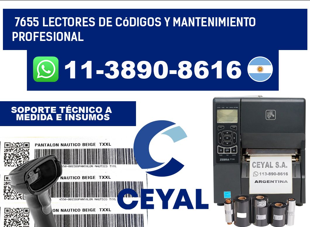 7655 Lectores de Códigos y Mantenimiento Profesional