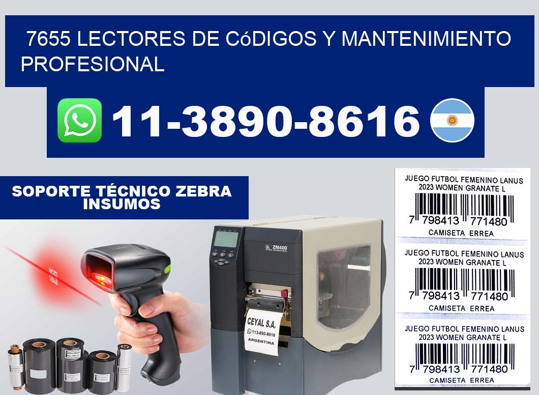 7655 Lectores de Códigos y Mantenimiento Profesional