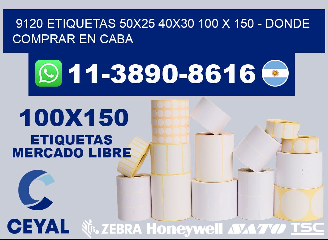 9120 etiquetas 50x25 40x30 100 x 150 - Donde Comprar en Caba