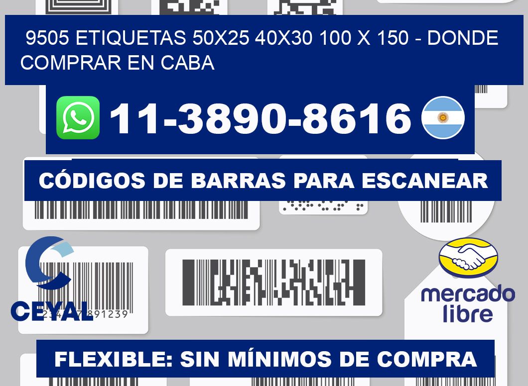 9505 etiquetas 50x25 40x30 100 x 150 - Donde Comprar en Caba