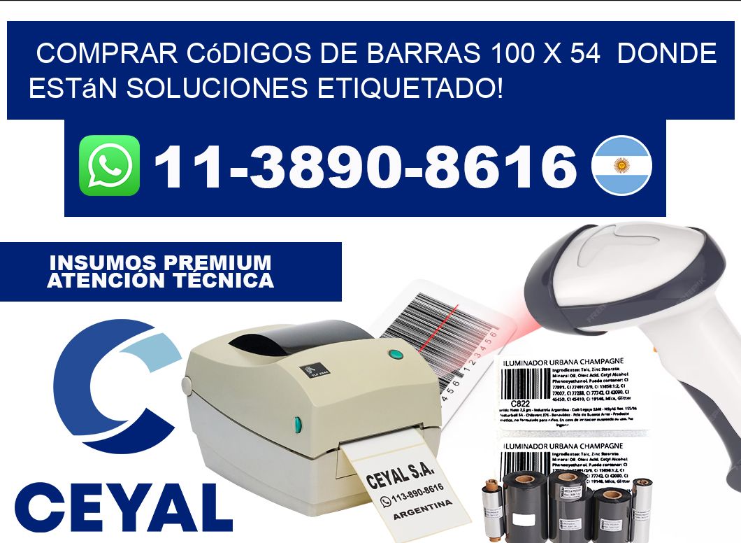 Comprar códigos de barras 100 x 54  donde están soluciones etiquetado!