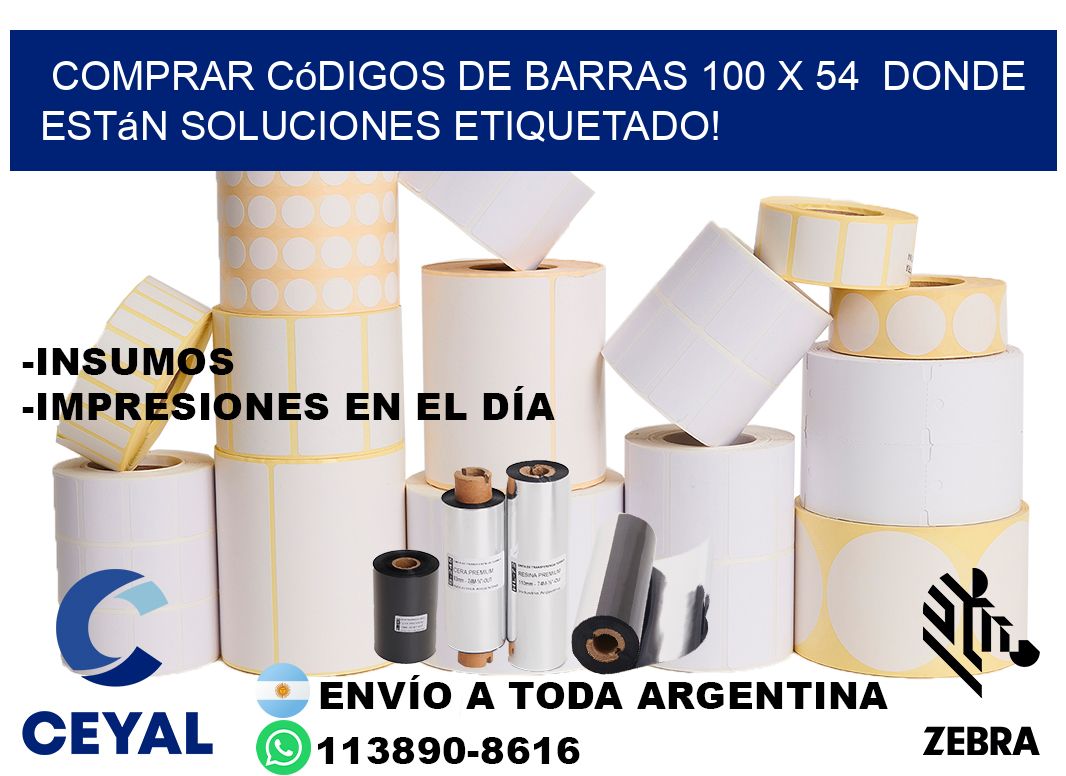 Comprar códigos de barras 100 x 54  donde están soluciones etiquetado!