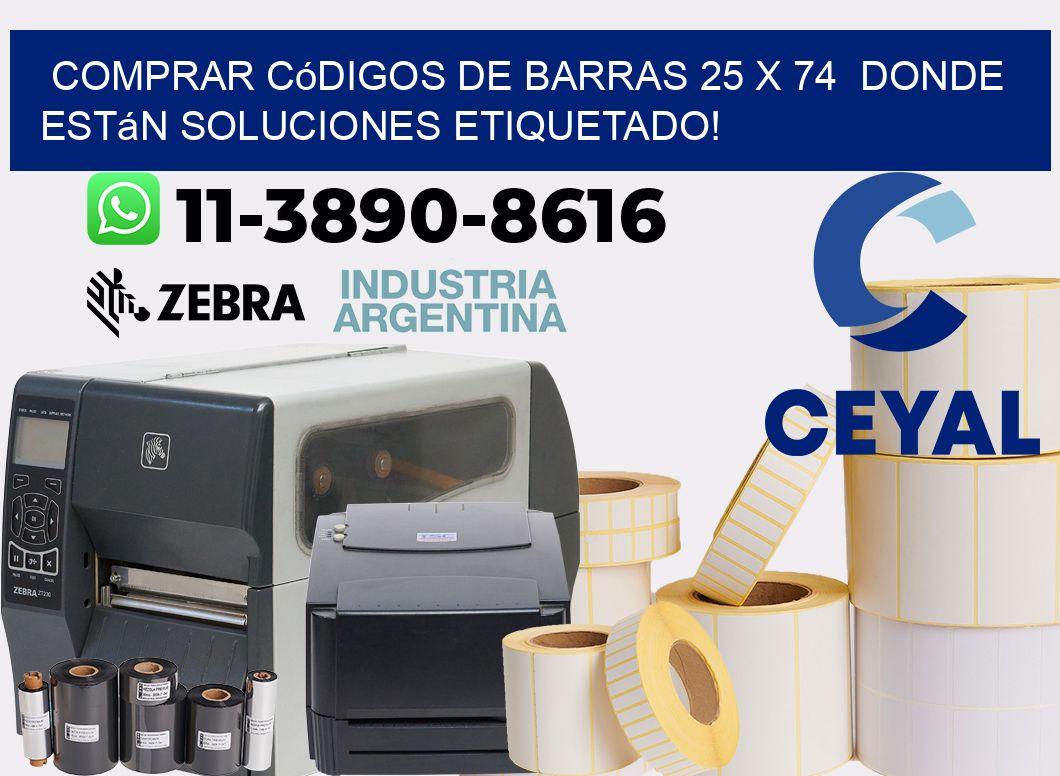 Comprar códigos de barras 25 x 74 donde están soluciones etiquetado!